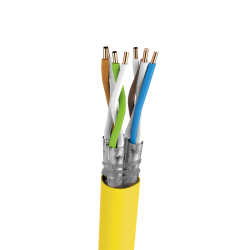 Kabel instalacyjny ekranowany S/FTP LSHF-FR kat. 8.1/8.2 BKT 2000 drut żółty 22AWG B2ca (1000m)