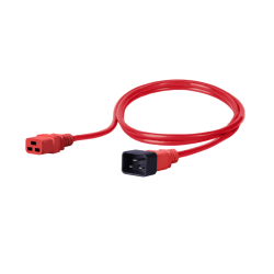 Kabel zasilający BKT - gniazdo IEC 320   C19 16A, wtyk IEC 320   C20 16A, 3 x 1,5 mm2 czerwony  2 m