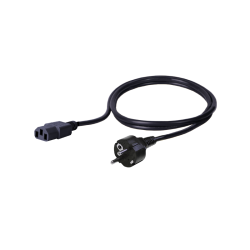 Kabel zasilający BKT - gniazdo IEC 320 C13 10A, wtyk DIN 49441(unischuko) 16A, 3 x 1,0 mm2 czarny 3 m